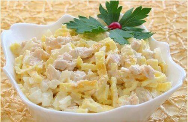 Салат нежный с куриным филе