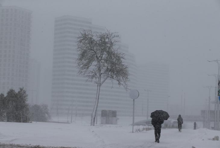 Наступствы завірухі на вуліцах сталіцы