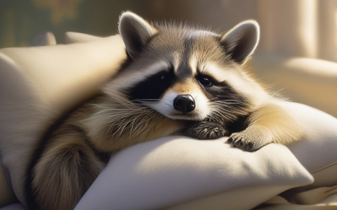 В США енот устроил погром в магазине, напился и уснул в туалете