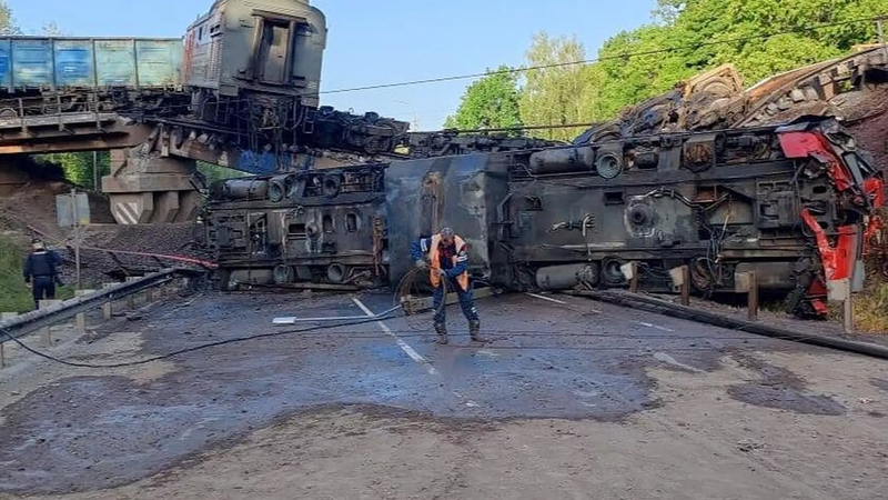 Аварыя з цягніком у Бранскай вобласці здарылася з-за падрыву моста