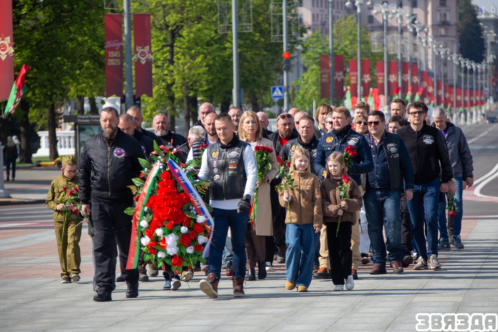 Міжнародны мотапрабег, прысвечаны 80-годдзю Перамогі, прайшоў у Мінску