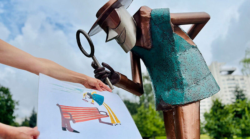 Сышчык з фантазіі: у Мінску з'явіўся арт-аб'ект па эскізе вучня школы №115